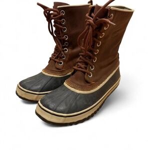 Sorel 1964 Premium Leather Waterproof Boots Women's Size 9 Brown Duck Winter